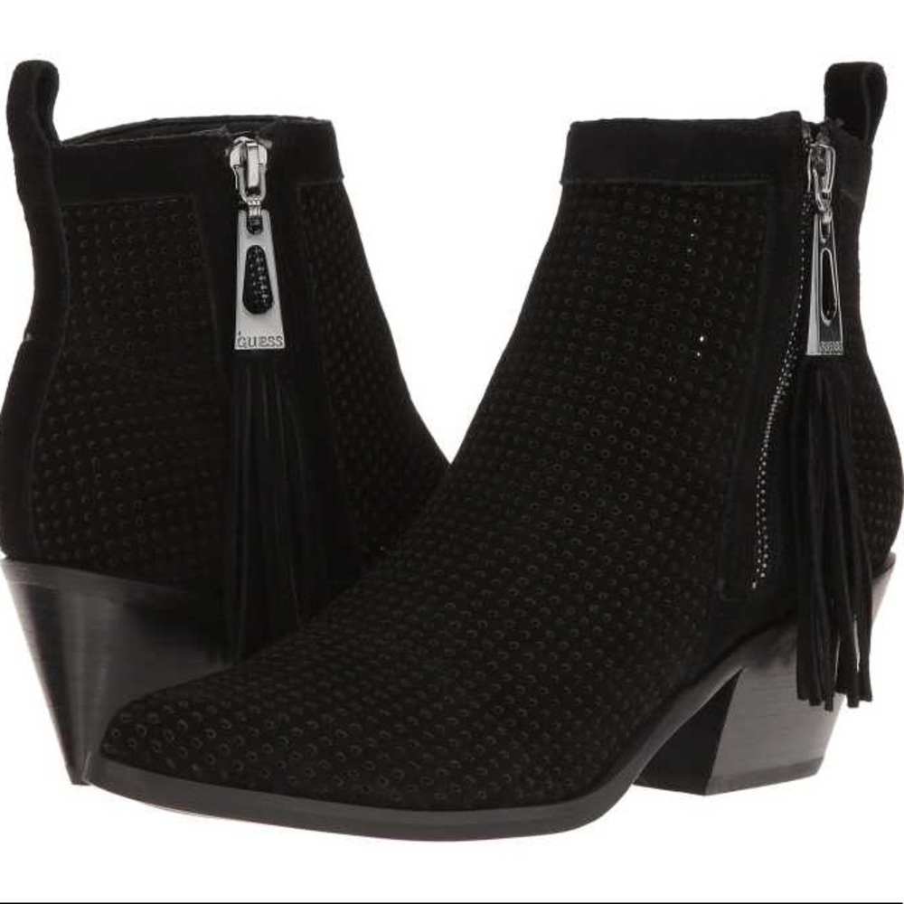 Black suade ankle booties